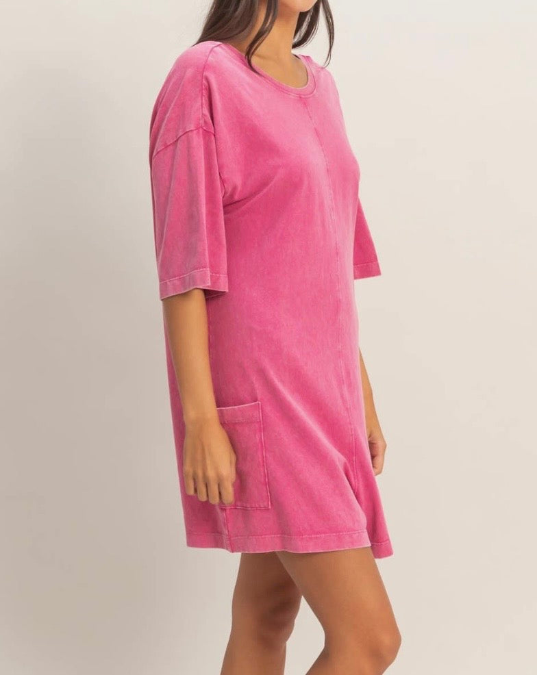 Pink Mineral Washed Romper