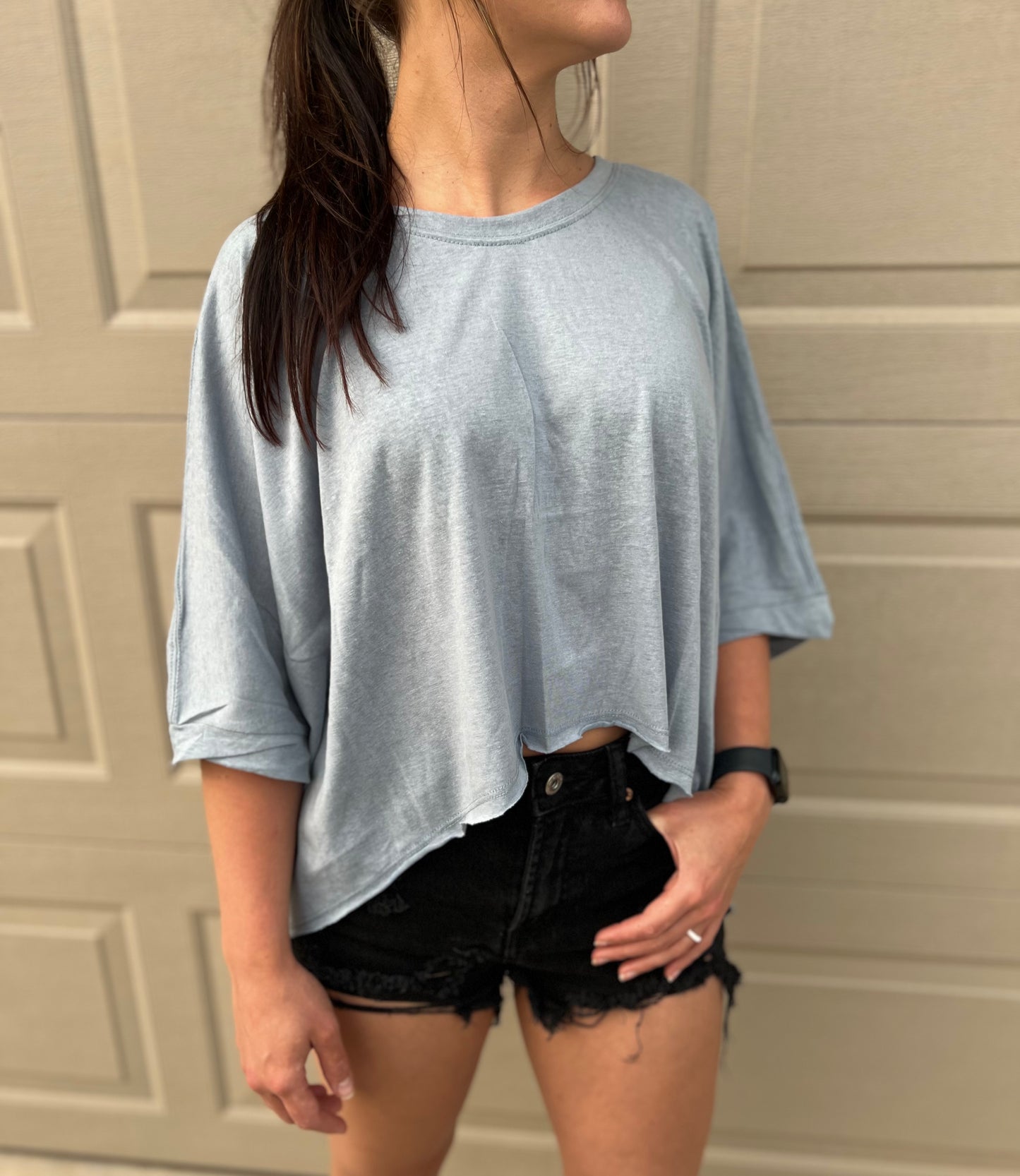 Oversized cropped tee