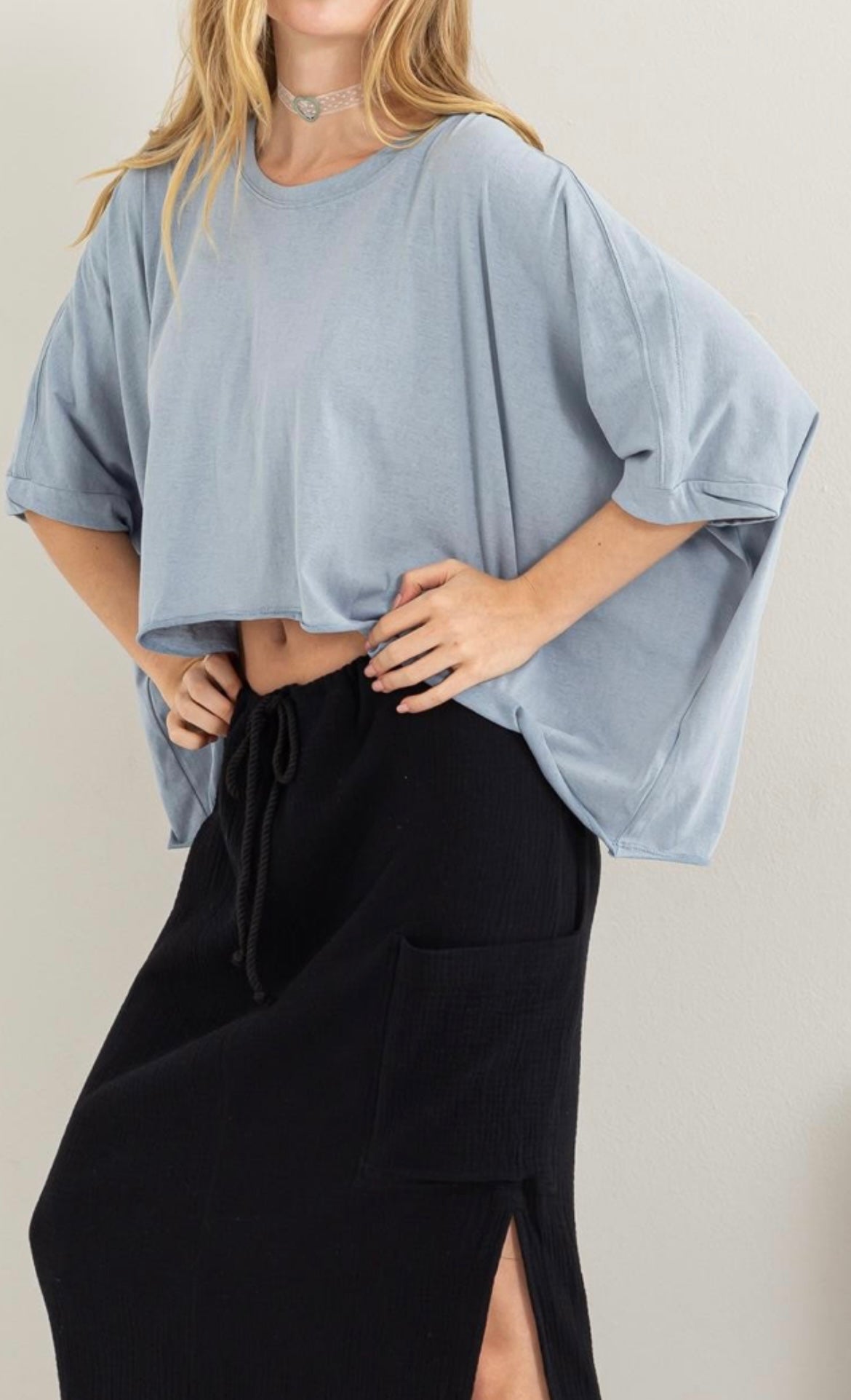 Oversized cropped tee